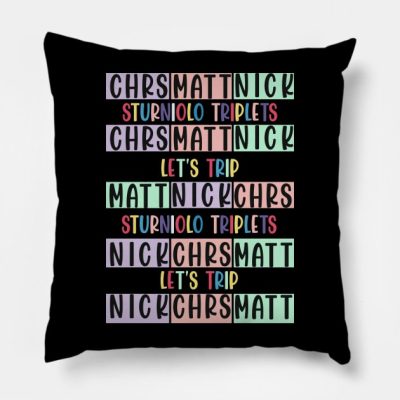 Sturniolo Triplets Lets Trip Chris Matt Nick Throw Pillow Official Sturniolo Triplets Merch