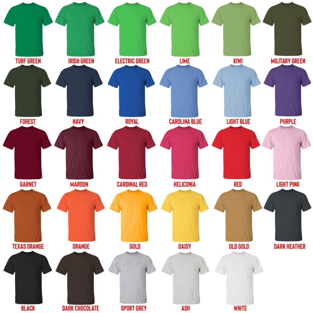 t shirt color chart - Sturniolo Triplets Store